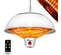 Calentador eléctrico para terrazas, montaje en techo, 1500 W - Calor por radiación infrarroja - Aluminio blanco - Para terrazas