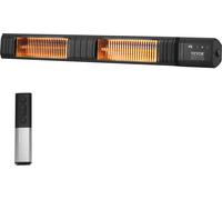 Calentador eléctrico VEVOR, 3000 W, radiador con control remoto, protección IP65, calefactor infrarrojo de carbono para exteriores con 9 niveles de potencia y temporizador, ideal para porches, terraza