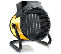Calentador industrial Brandson de 3000 W con elemento cerámico PTC, calefactor para obras con 2 niveles de potencia: 2000 y 3000 W, termostato regulable, caudal de aire de 220 m³/h, carcasa de metal,
