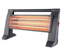 Calentador infrarrojo de cuarzo, 3 niveles, 1200 W, con protección contra vuelcos, color gris