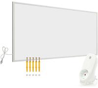 Calentador infrarrojo Wiltec de 1050 vatios, incluye termostato Wi-Fi, radiador eficiente energéticamente con control Wi-Fi, calefactor eléctrico de pared, panel calefactor infrarrojo
