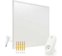 Calentador infrarrojo Wiltec de 290 vatios, incluye termostato Wi-Fi, radiador eficiente energéticamente con control Wi-Fi, calefactor eléctrico de pared, panel calefactor infrarrojo