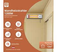 Calentador radiante de cuarzo de pared cromado 1200 W