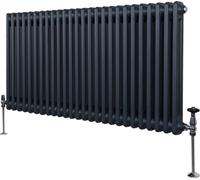 Calentador tradicional de dos columnas - 600 x 1192 mm - Gris antracita