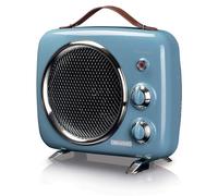 Calentador ventilador vintage, 2000 W, con función de aire frío/caliente, termostato, color verde