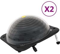 Calentadores solares de piscina 2 pzas HDPE aluminio 75x75x36cm