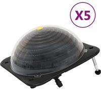 Calentadores solares de piscina 5 pzas HDPE aluminio 75x75x36cm
