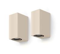 CALEX Aplique de Pared Bergamo, 2xGU10, Rectangular Vertical, pack de 2 | Compatible con bombillas GU10 de tu elección, resistente al agua para uso interior y exterior