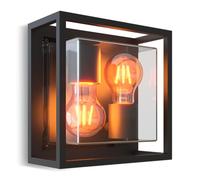 Aplique de exterior Calex, 2 luces, arriba/abajo, aluminio, negro