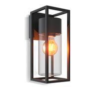 CALEX aplique de pared Genoa, para exteriores e interiores, casquillo E27, aluminio, impermeable, negro