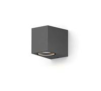 CALEX aplique de pared Sanremo, para exteriores e interiores, casquillo GU10, forma rectangular, downlight LED, impermeable, sin bombilla, antracita