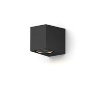 CALEX aplique de pared Sanremo, para exteriores e interiores, casquillo GU10, forma rectangular, downlight LED, impermeable, sin bombilla, negro