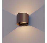 CALEX aplique de pared Verona, para exterior e interior, luz ascendente y descendente, haz de luz ajustable, impermeable, color óxido