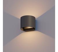 Calex Aplique LED para exterior ovalado, arriba/abajo, altura 10 cm, negro EC:EPREL:1881290