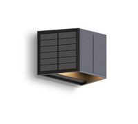 CALEX aplique solar de pared Caserta, luz arriba y abajo, energía solar, sin cables, impermeable, negro