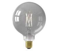 CALEX Bombilla LED Inteligente E27 G125, Filamento Titanio, WiFi App | Vidrio tintado en titanio con filamento visible, con control por voz mediante Alexa o Google Home