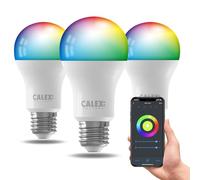 CALEX bombillas LED inteligentes, E27, A60, con colores RGB y luz blanca, regulables, Wi-Fi, control por aplicación y voz, pack de 3