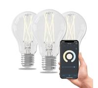 CALEX bombillas LED inteligentes, E27, de filamento, luz blanca, regulables, control por aplicación y voz, pack de 3
