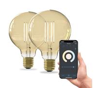 Calex Smart LED bombilla globo E27 G95 7W CCT set de 2 EC:EPREL:1002971