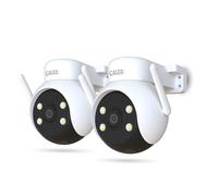 CALEX cámaras de Seguridad, cámaras Exteriores PTZ 2K con WLAN y Audio bidireccional, Blancas, Pack de 2