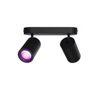CALEX Foco de Techo LED Inteligente, 2 Luces, Ovalado, RGB, Negro | Focos orientables individualmente, con control por voz mediante Alexa, Google Home o Siri, sin hub