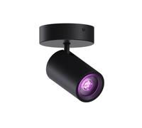 CALEX foco de techo LED inteligente de una luz, redondo y orientable, colores RGB y luz de fría a, regulable, control por aplicación y voz, negro