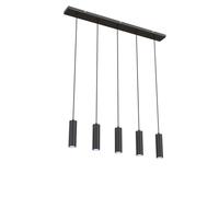 CALEX lámpara colgante LED inteligente GU10 de cinco focos, altura ajustable, colores RGB y luz de fría a, regulable, control por aplicación y voz, negro mate