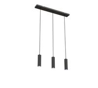 CALEX lámpara colgante LED inteligente GU10 de tres focos, altura ajustable, colores RGB y luz de fría a, regulable, control por aplicación y voz, negro mate