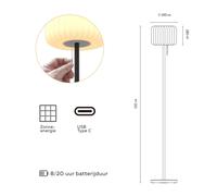 Calex lámpara de pie LED solar, IP44, interruptor de tracción