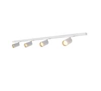 CALEX Sistema de carril LED, 2 m con 4 focos GU10 orientables, color Blanco, lámpara de techo moderna