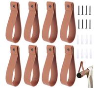 CALFOVERA 8 Unidad de Soporte para Barra de Cortina de Cuero Sintético de 26.8cm con Tornillos para Colgar Correas Decorativas de Pared, Ganchos, Soporte de Barra de Cortina de Cuero para Montaje