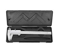 Calibrador a Vernier de Acero al Carbono de Alta Precisión Herramienta de Medición de Medidor de Micrómetro de Metal Duradero y Transparente 0-150 mm con Caja Protectora