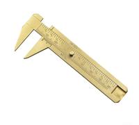 Calibrador de latón no magnético, escala Vernier de 3.25 pulgadas para medición de precisión de piezas pequeñas, herramienta de acabado dorado sólido (doble escala)