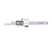 Calibrador digital de precisión Vernier de 0 a 200 mm, con lectura en unidades métricas y pulgadas. Cuerpo de acero inoxidable 4CR13 de alta resistencia. Diseño ergonómico para facilitar su almacena