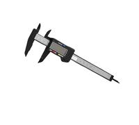 Calibrador Digital, Pantalla LCD PA66 Calibrador a Vernier Pantalla LCD de Alta Resolución con Bloqueo Automático para Medición de Joyas (Negro)