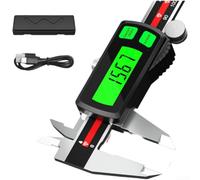 Calibrador electrónico Vernier de acero inoxidable recargable para batería, alta precisión ± 0.03 mm, conversión mm, calibre de carpintería (0-150 mm)