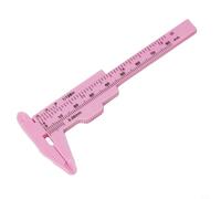 Calibrador Vernier de plástico de 0 a 80 mm con doble escala para medición de precisión de profundidad, altura, diámetro interno externo en mm y pulgadas (rosa)
