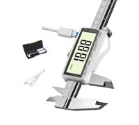 Calibrador Vernier digital de alta precisión con puerto recargable y USB C diseñado para mediciones industriales precisas utilizando construcción de acero inoxidable. Tamaño 300 mm (200 mmB)
