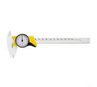 Calibre de plástico de 150 mm, regla electrónica estilo micrómetro - Doble escala métrica para medición precisa imperial para carpintería (blanco)