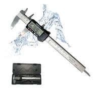 Calibre digital profesional de metal, micrómetro decimal electrónico, con gran pantalla LCD impermeable, 150 mm, para medición exterior, interior, profundidad y grosor
