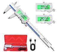 Calibre Digital Recargable Pantalla TáCtil,Calibrador Digital ElectróNico de PrecisióN 150mm/6pulgadas,Pie De Rey Digital De Apagado AutomáTico,Pie de Rey ElectróNico con Pantalla LCD（plata）