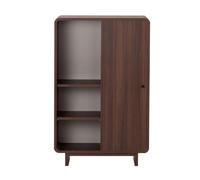 Calicosy - Aparador alto con 1 puertas, 3 nichos con bordes redondeados L70 cm - Celena