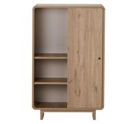 Calicosy - Aparador alto de 1 puerta, 3 nichos con bordes redondeados L70 cm - CELENA