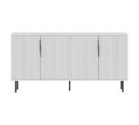 Calicosy - Aparador con 4 puertas estriadas, 150 cm, color claro