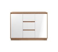 Calicosy Aparador de 2 puertas y 3 cajones L117 cm - Phoenix - Fabricado a partir de paneles de partículas, color gris - Fabricado en Alemania - para salón - 117 x 40 x 80 cm
