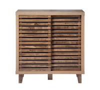 Calicosy Aparador Liam 2 puertas correderas con hojas caladas, decoración de madera