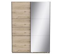 Calicosy - Armario de 2 puertas correderas, una de ellas con espejo, L148 cm - LINE