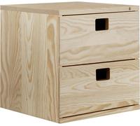 Calicosy - Bloque de 2 cajones en pino macizo - L36,2 x H36,2 cm