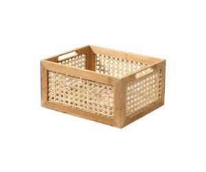 Calicosy - Caja de bambú y ratán mediano modelo - 30 x 25 x 15 cm