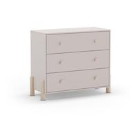 Calicosy Cómoda 3 cajones DAPHNÉ crema y madera natural 90 cm